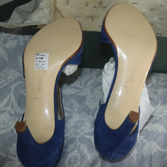Hobbs Lexi Suede Sandals Blue US 10 - Picture 5 of 10